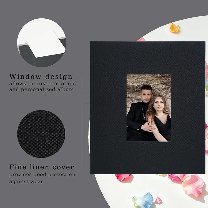 Photo Album 8x10, Pack of 2 Linen Picture Book, 26-Page Album Holds 52 Photos Art Presentation Folder for Picture or Certificates Storage - Image 2