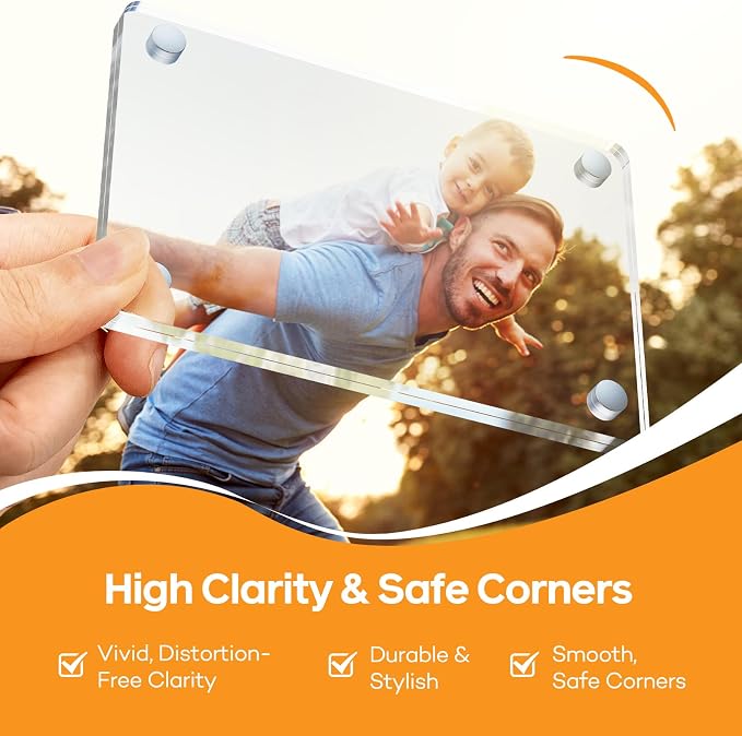 4 Pcs Magnetic Car Picture Holder for Sun Visor – 2.4"x3.5" Clear Acrylic Car Picture Frame, Car Visor Photo Clip for Polaroid Go, Instax Mini & Wallet-Size Photos, Perfect Car Photo Holder as Gifts for Valentine's Day, Christmas & Car Lovers - Image 2