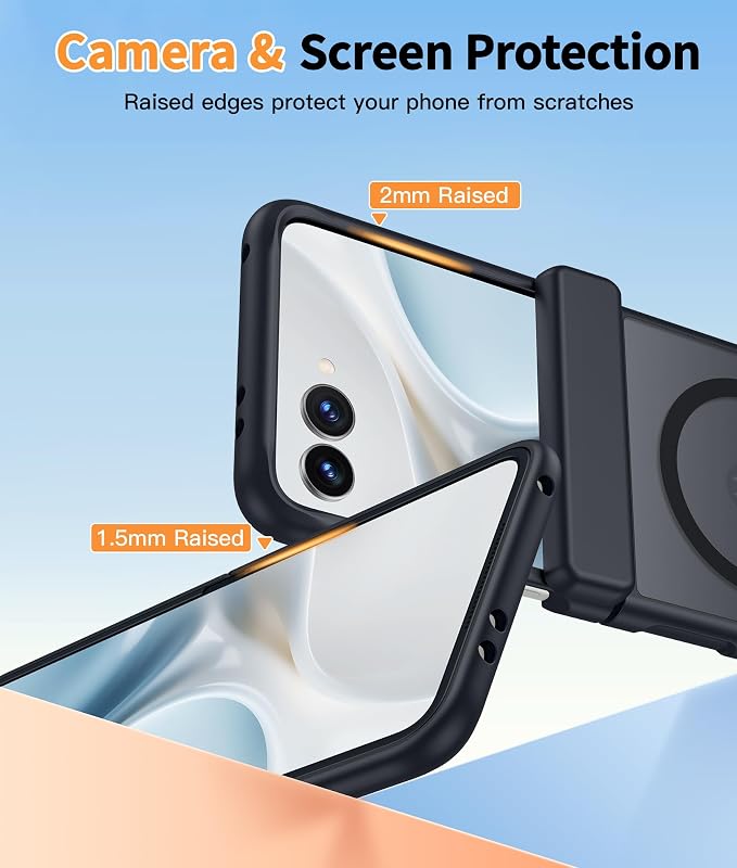 FNTCASE for Motorola Razr 2026/2025 Case, Fit for Magsafe, Hinge Protection | Screen Protector, Translucent Matte Magnetic Back, 18FT Military Grade Drop Proof, Protective Phone Cover, Black - Image 6