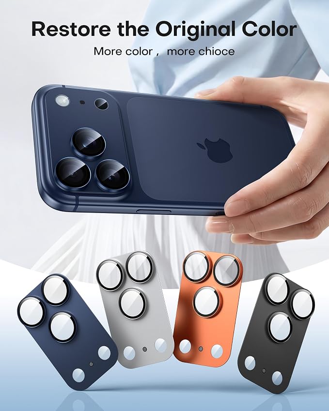 TAURI 2 Pack for iPhone 17 Pro Camera Lens Protector, Black | Full Coverage Military-Grade Shatterproof, Upgrade AR Anti-Reflection Ultra Clear Transmission & Case Friendly - Image 7