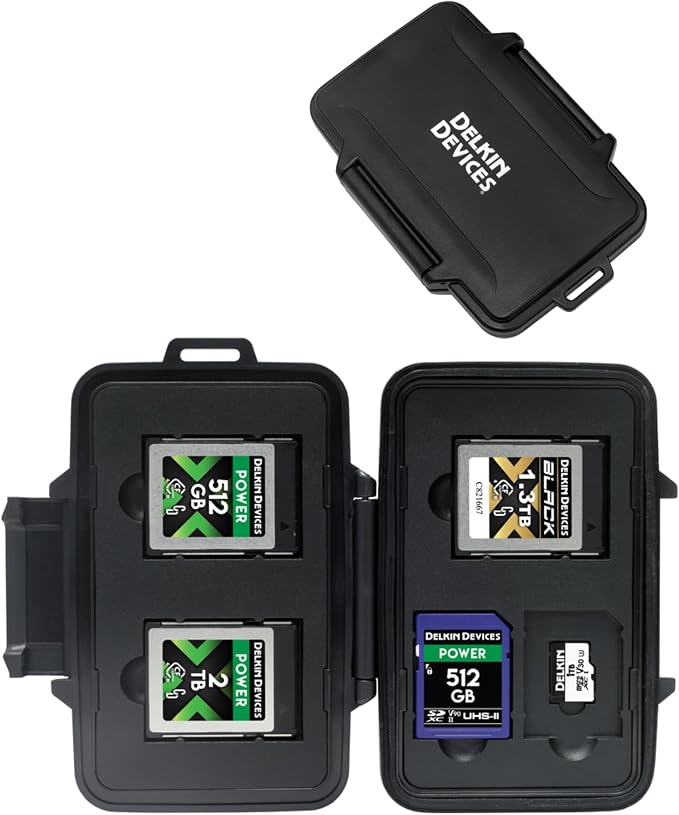 Delkin Devices CFexpress Type B, SD and microSD Memory Cards Storage Tote – Rugged, Weather-Resistant Case by DelkinDevices