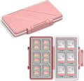 Pink Memory Card Case Micro SD TF SD Card Case Storage Holder Wallet Box | Compact Micro SD Card Holder Wallet for 24 Micro SD SDXC SDHC TF Cards and 12 SD SDXC SDHC Cards, Ergonomic Locking Systerm by JJC