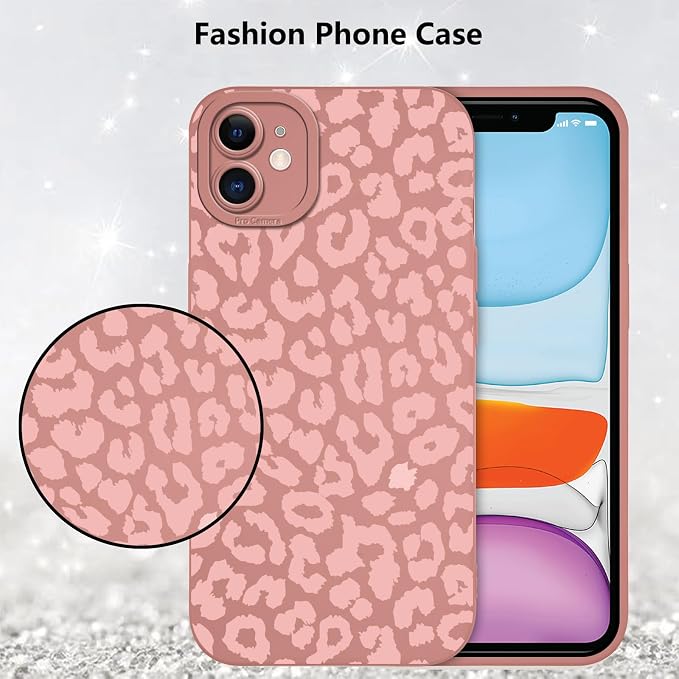 Cute Pink Cheetah Print Phone Case for iPhone 11 6.1" | Aesthetic Leopard Pattern Design Cover Full Camera Lens Protective Shockproof Soft Slim TPU Funda for Women Girls - Image 6