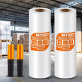 Stretch Film Shrink Wrap for Moving Supplies (15inch, 2 Pack) x 1000ft, Industrial Strength Plastic Wrap Stretch Roll for Pallet Wrapping Shipping Moving Boxes Storage Furniture with Handles, Clear by BETU