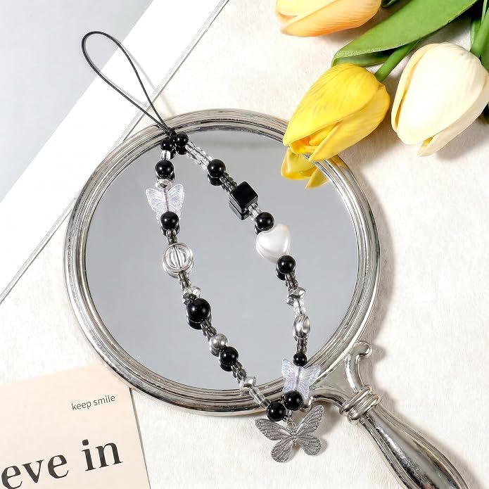 Ouligay Cherry Phone Charm Strap Cute Phones Lanyard Wrist Beaded Camera Strap Wrist Chain String for Bag Case Bags Pendants Decor Chains Small Gifts for Best Friend Sister - Image 5