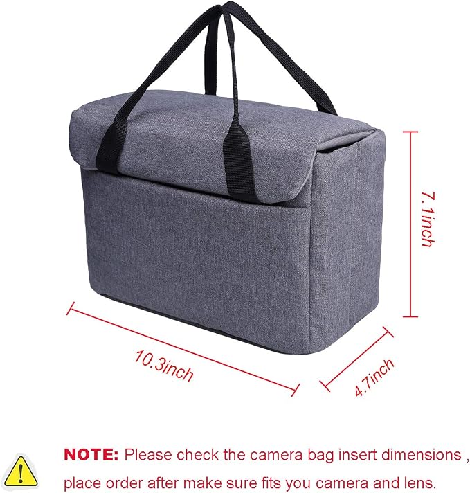 Camera Inserts Protective Bag Padded Insert Camer Cube Water Resistant DSLR SLR Case Foldable Liner for Sony,Canon,Nikon,Olympus Camera Lens Accessories Grey - Image 6