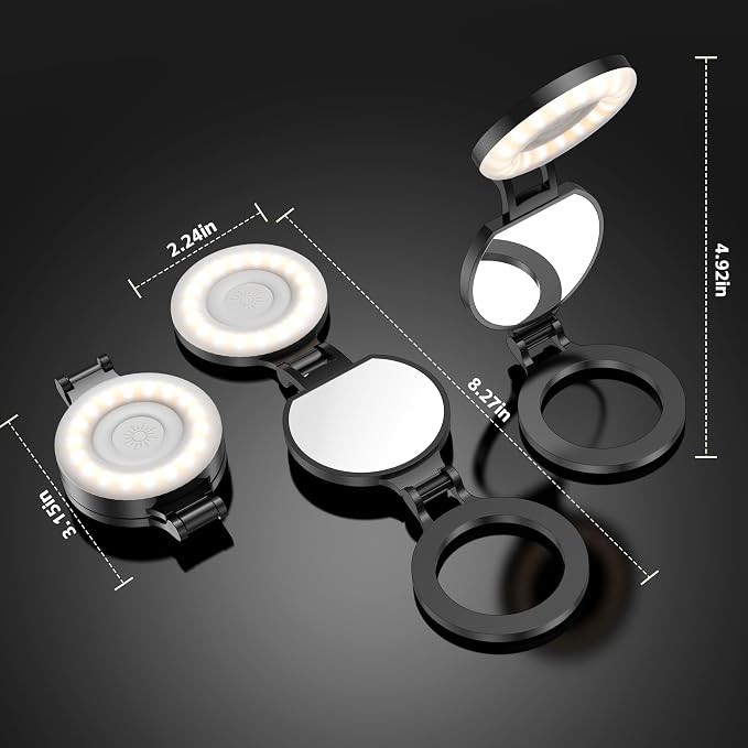 Magnetic Selfie Light for Phone,Phone Ring Light Selfies | Tri-Fold, As Lamp, 360° Foldable LED Selfie Light Compatible with iPhone Magsafe,Photography/TikTok/Zoom Calls/Video - Image 7