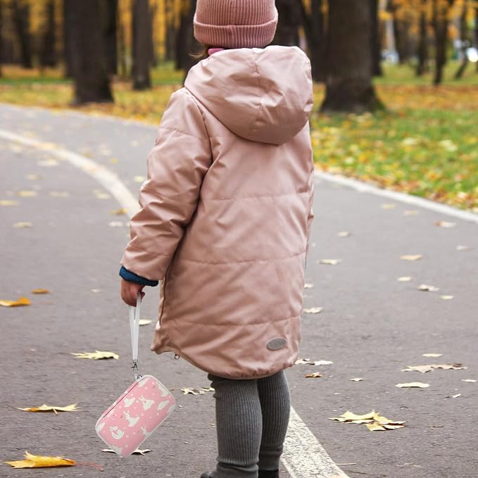 Kids Film Camera Case, Travel Storage Bag for Girls Boys | for ESOXOFFORE for Dylanto for Anchioo for WEEFUN for GKTZ for Amzelas for Mafiti, Mesh Pocket, Wrist Strap, Pink Rabbit - Image 6