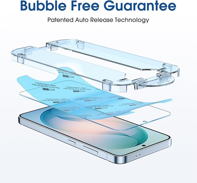 amFilm OneTouch for Samsung Galaxy S26 Screen Protector 6.3" Tempered Glass | Auto-Alignment 30s Install with Camera Lens Protector, Bubble Free, Case Friendly, Anti-Scratch [2+2 Pack] (S26-6.3'') - Image 7