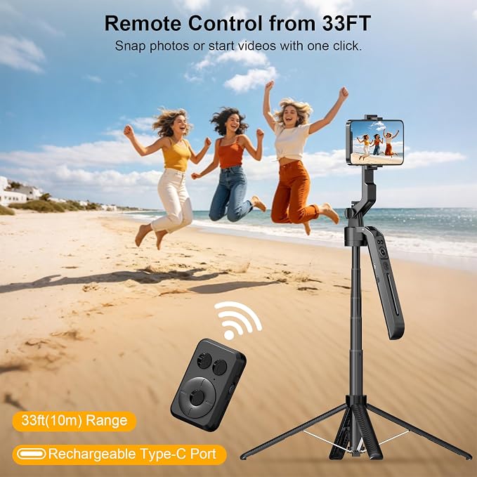 Auto Face Tracking Tripod for iPhone with Light and Remote Phone Stand | 360 Rotation Tripod that Follows Your Movement, No App, 72" Selfie Stick for Content Creator Vlog TikTok Live Stream - Image 6