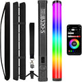 PHOTOOLEX Magnetic Light Wand, 360° RGB Tube Light, LED Video Light Stick | 10W/Full Color/CRI 96+/TLCI 97+/2500K-9900K/21 Scenes/Handheld/5200mAh, for Studio Photography Vlog Recording Streaming by PHOTOOLEX