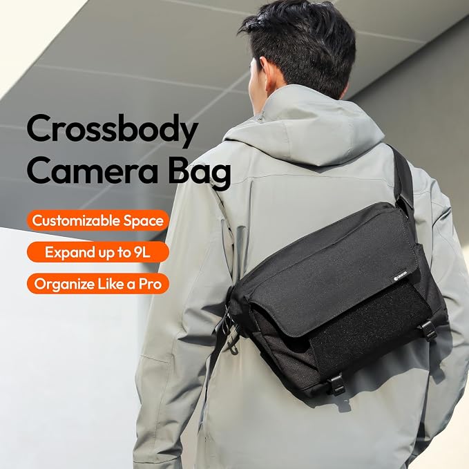 ULANZI BP11 8L Camera Sling Bag with Tripod Holder Everyday Carry | Lightweight Splash-Proof Anti-Theft Crossbody for DSLR/Mirrorless/ Laptop,Customizable Front Patch Pocket for Travel,Hiking - Image 8