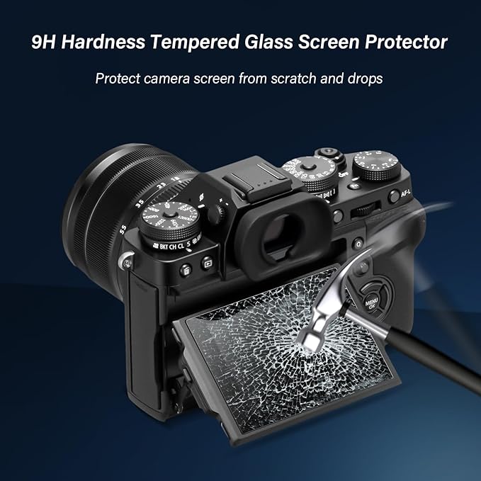 kinokoo Screen Protector for fujifilm X100S/X100/X20/X10/X-E1 camera, 0.25mm 9H Hardness Tempered Glass Film for Fuji X100S camera - Bubble Free & Anti-Scratch&Anti-Finger Print (2 Pack) - Image 5