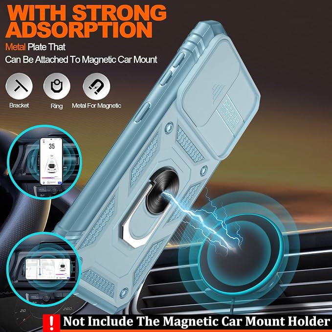 Gritup for Galaxy S21 Phone Case Military-Grade Shockproof with Kickstand | with 2 PCS Screen Protector, Slide Camera Cover, Heavy Duty Outdoor Protection Full Body Funda para Galaxy S 21 Cover-Green - Image 7