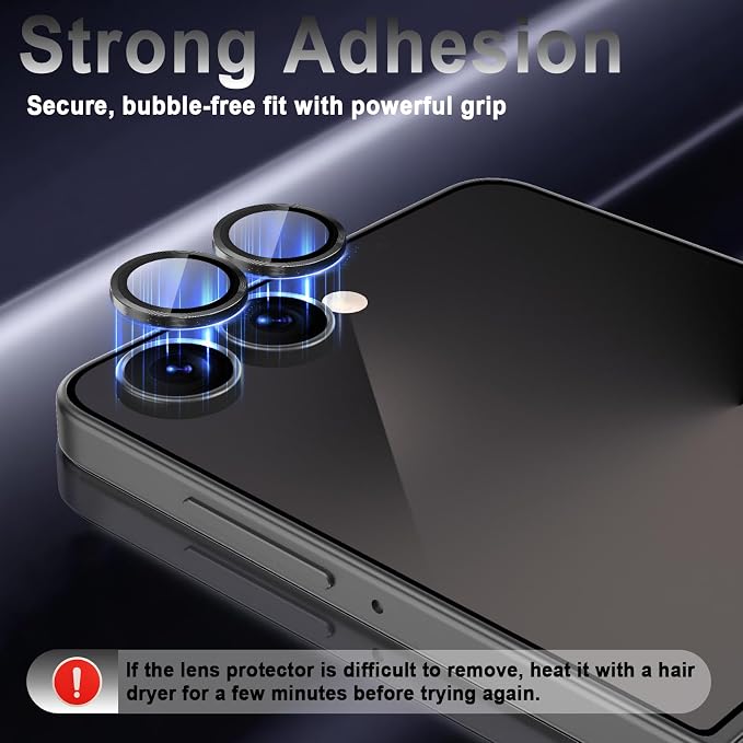 Meshine for Samsung Galaxy Z Flip 8 Camera Lens Protector,Scratch Proof,Strong Adsorption,9H Hardness with Metal Ring Camera Cover,Ultra Thin Case Friendly,Accessories Lens Protector,Black - Image 4