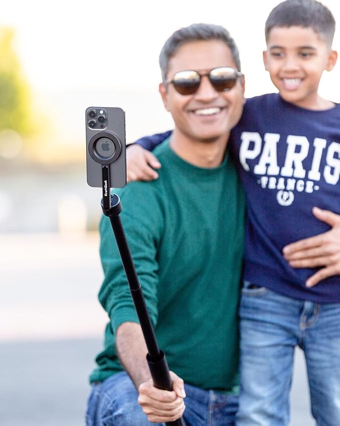KraftGeek Magnetic Phone Tripod for iPhone, 64" Selfie Stick for Magsafe | N52 Magnetic Mount, Reinforced Aluminum, Portable Cell Phone Tripod Stand with Remote for Travel & Video Recording - Image 5