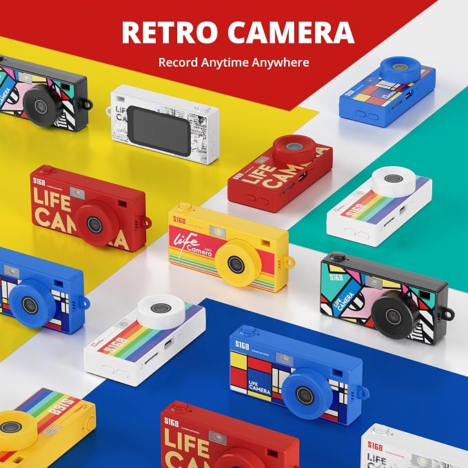 Mini Keychain Digital Camera, Y2K Retro Pocket Camera with 1.47 Inch Screen, 1440P Video, 2MP Photos, 16GB Card, Flash, Type C, Tiny Vintage Camcorder for Kids Teens Travel Vlog (Red) - Image 10