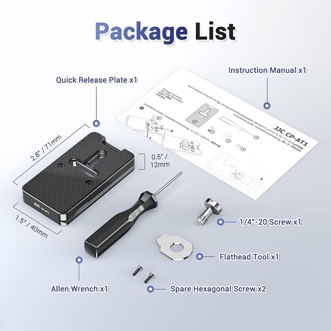 Quick Release Plate for AirTag for Canon Sony Nikon Fujifilm & More Camera | Metal,w 1/4"-20 Screw & Arca-Type Design,for AirTag Hidden-in Camera Mount Baseplate,for Canon Sony Nikon Fuji Camera Tripod - Image 7