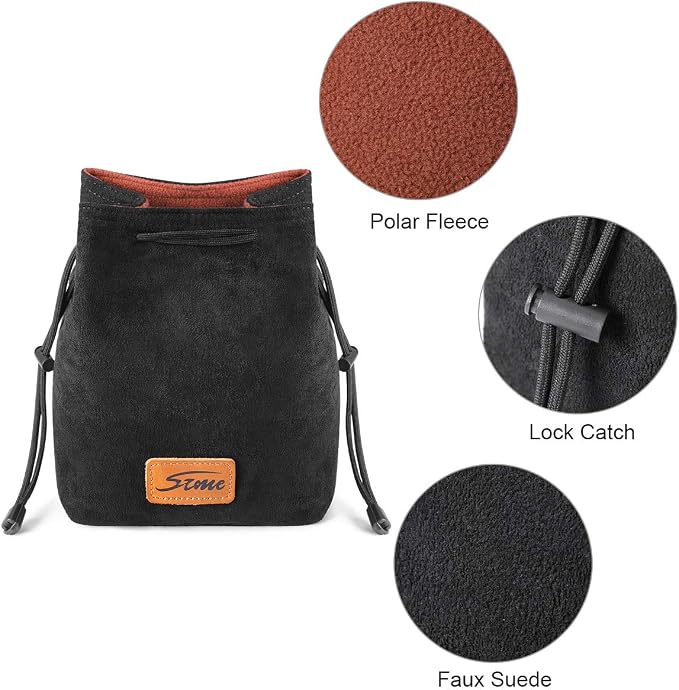 S-ZONE Soft Camera Bag DSLR Insert Handbag Drawstring Lens Case | Soft Suede, Drawstring Closure, Dust-proof, Scratch-resistant, Compatible with Canon Nikon Sony - Image 2