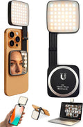 LOUERN Magnetic Dual-Sided Selfie Light Compatible with MagSafe iPhone, 42LEDs per Side, CRI95+ Rechargeable Portable & Foldable Phone Light with Mirror for TikTok, Vlogging, Zoom Calls, Photography by Louern