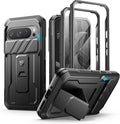 Dexnor for Google Pixel 9 Pro Case with Slide Camera Cover & Built-in Screen Protector & Heavy-Duty Kickstand,Full-Body Protective Cover Rugged Bumper Cases for Pixel 9 Pro,Black(2024) by Dexnor