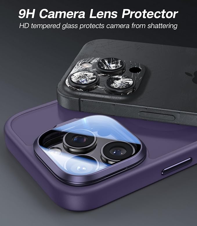 VOFATA [Upgraded] for iPhone 16 Pro Case with Camera Cover Stand [Fit for MagSafe][9H Camera Lens Protector] Mil-Grade Protection Translucent Matte Magnetic iPhone 16 Pro Phone Case, Purple - Image 2