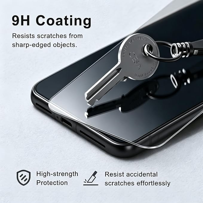 3 Pack Screen Protector for Google Pixel 8 Pro Tempered Glass | Supports Ultrasonic Fingerprint Unlocking, Featuring Anti-Scratch 9H Hardness & Easy Alignment Kit - Image 5