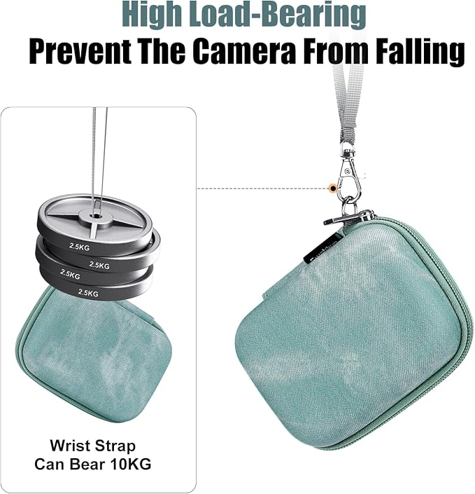 Cwatcun Digital Camera Case, Compact Protective Pouch for Kodak/Canon/Sony | Fits cameras up to 4.9"x3.5"x2.2". 900Dscratch-resistant, water-repellent, 3-layer shockproof sponge, detachable wristband. - Image 6