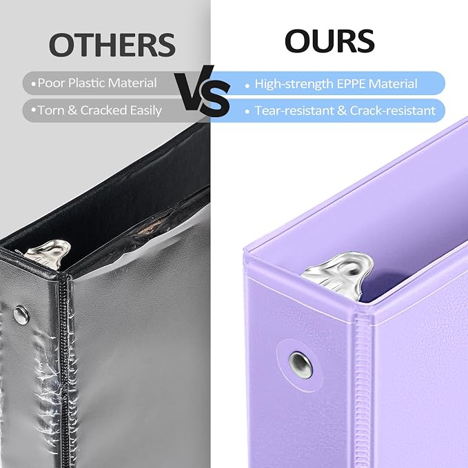 BinderX 3 Ring Binder 2 Inch, 2" Clear View Binder, Pink, Letter / A4 Size | Extra Durable, PVC-Free, Customizable, Interior Pockets, 450-Sheet Capacity, Eco-Friendly, Reinforced Hinge, School, Office - Image 3