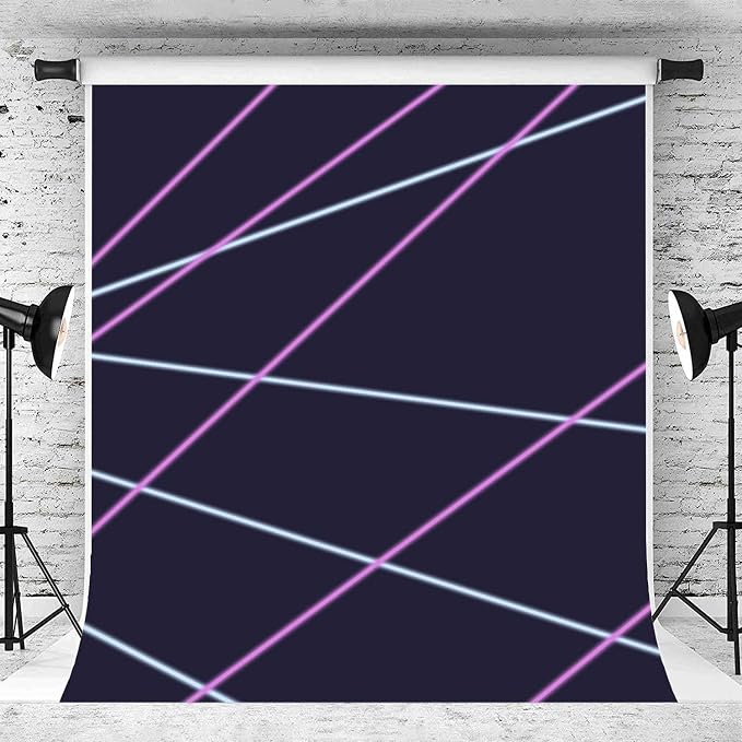 Laser Line Photography Backdrop Neon Laser Tag Birthday Party Night Game On Indoor Photobooth Background Glow Photo Studio Backdrops Fabric 8x10ft - Image 5