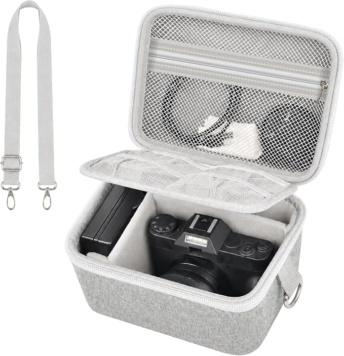 Comecase Large Travel 4K Vlogging Camera Case for Duluvulu/for AUREAPI | Outdoor Camera Storage with 2 Divider and Mesh Pocket, for Vloggers and Content Creators, Trip Ready, Grey - Case Only by COMECASE
