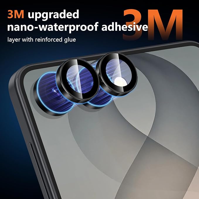 for Samsung Galaxy Z Flip 8 Camera Lens Protector, Individual Metal Ring Tempered Glass Lens Cover, [Strong Adsorption] Scratch Resistant Ultra-Thin HD Clear Lens Cover, 1 Set-Black Ring - Image 4