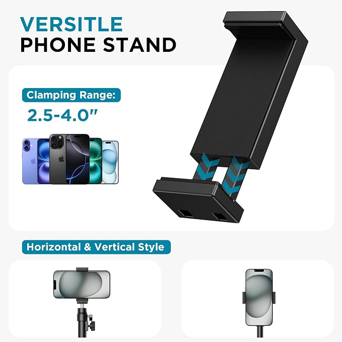InnoGear Webcam Tripod, Extendable Webcam Stand for Desk with Phone Holder | for Logitech C922 C930e C920S C920 C615 C960 C920x BRIO 4K NexiGo N60, Crisy, Jitter-Free Video, Adjustable Height and Angle - Image 5