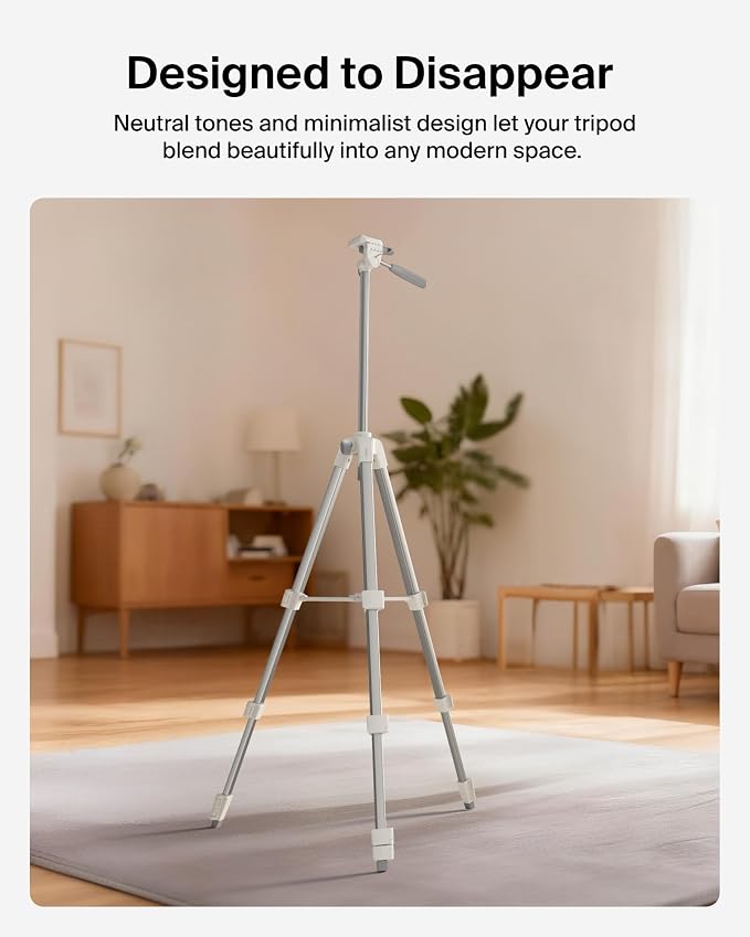 Belkin Stage Creator Tripod Stand, 5.5ft Adjustable, Phone & Camera | Pan-tilt-swivel head, lightweight, for photo, video, vlogging, YouTube, streaming, home, studio, travel - Image 2