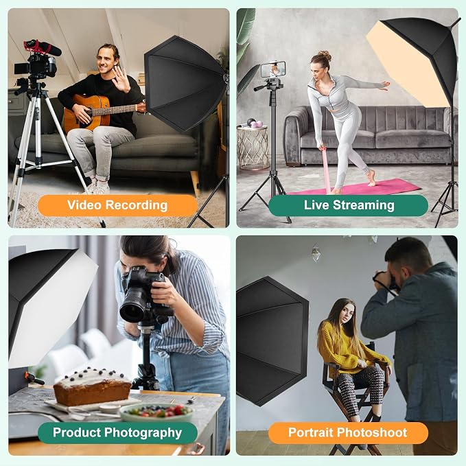 Torjim Softbox Lighting Kit - 30"X30" Professional Photography Lighting for Filming, Model Portrait, Product & Fashion Photography - Image 7
