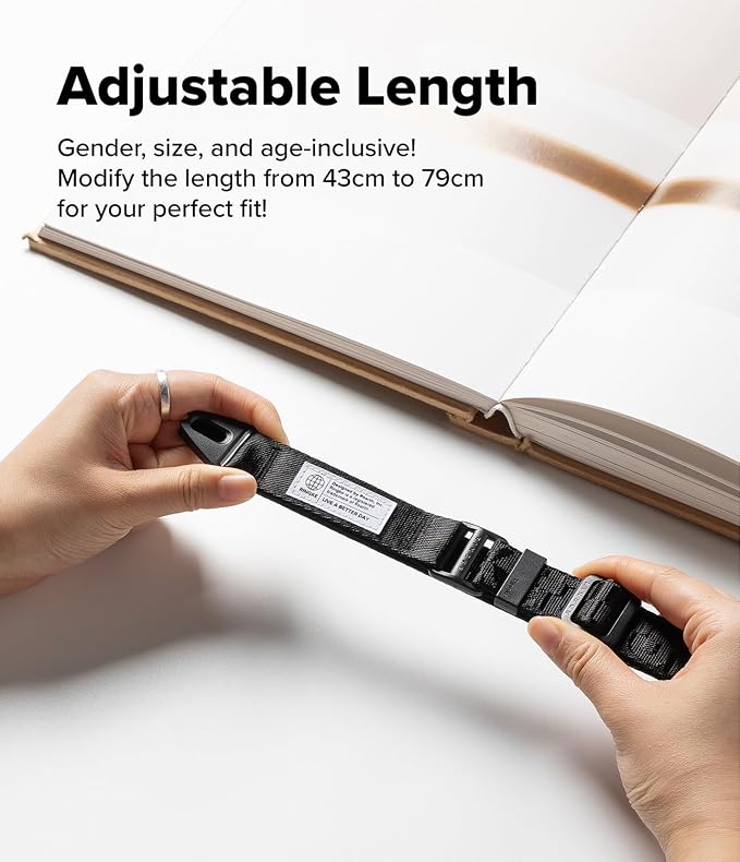 Ringke Phone Lanyard [Lanyard Strap Lettering Black 3] for Camera | Travel Essentials, One-Touch Buckle, Premium Material Phone & Camera Accessories, Adjustable Sturdy Universal Neck Strap - Image 5