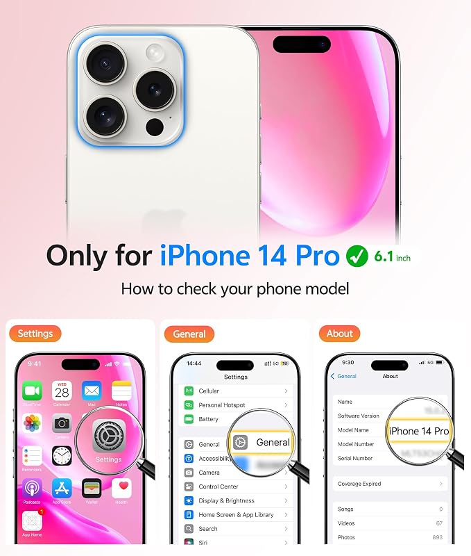FNTCASE for iPhone 14 Pro Case, Compatible with Magsafe, Screen Protector | Full Camera Protection, Translucent Matte, 14FT Military Grade Drop Proof, Shockproof Protective Phone Cover, Hot Pink - Image 2