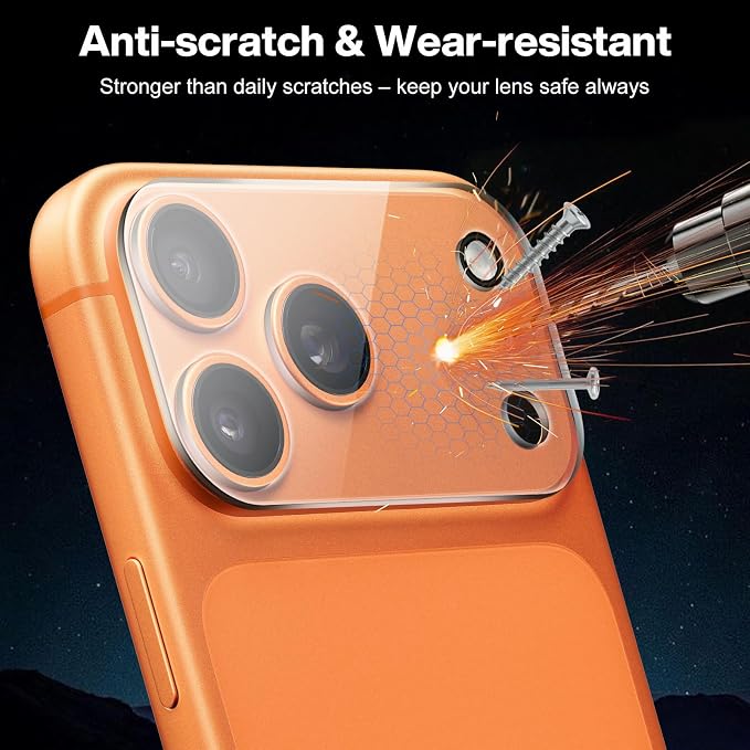 Camera Lens Protector (2 Pack) Compatible with iPhone 17 Pro Max 6.9" Camera Lens Cover Protection, 9H Tempered Glass, Ultra Clear Anti-Scratch [Does Not Affect Night Shots] - Image 3