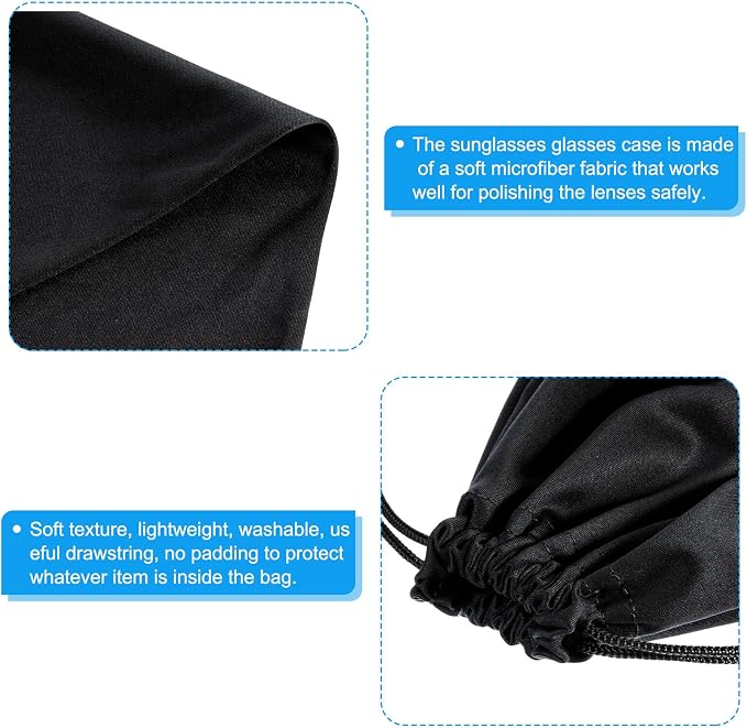 PATIKIL Ski Goggle Bag Microfiber Snow Goggles Case Cover Soft Storage Sleeve Drawstring Pouch - Image 3