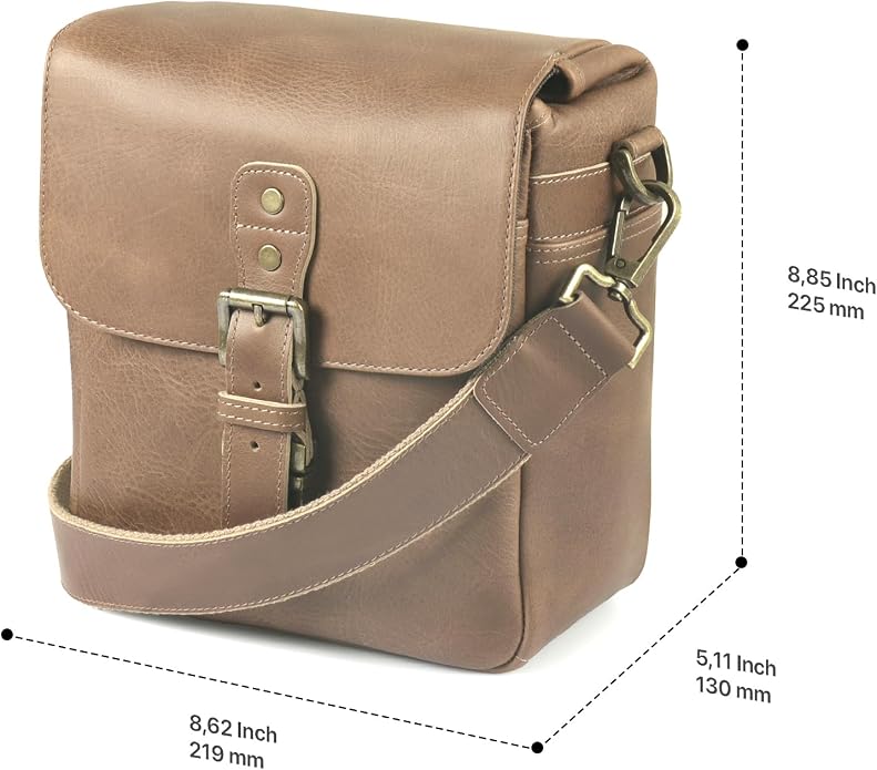 MegaGear Genuine Leather Camera Messenger Bag Mirrorless Portable electronic device cover - Image 4