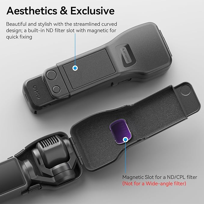 AMAZEAR Gimbal Screen Protective Cover for DJI OSMO Pocket 4/3/Xtra Muse, Pocket4 Accessories Portable Lens Cap Hard Case with Soft Lining for Carry/Protection/Storage, Quick Open/Close, Black - Image 5