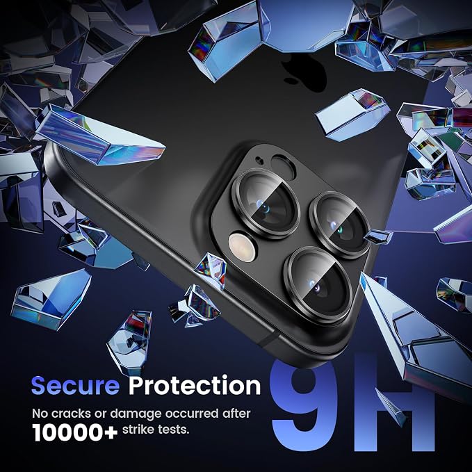 Tensea for iPhone 16 Pro Max/16 Pro/14 Pro Max/14 Pro Camera Lens Protector | Metal Aluminum Alloy Tempered Glass Cover Camera Screen Protector Accessories, Case Friendly - Image 4
