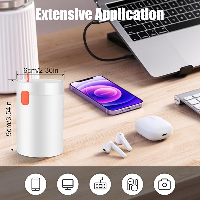 VICHYIE 20 in 1 Multifunctional Cleaner Kit for Electronic Devices (White) | Keyboard Cleaning Brush, Headphones Cleaner Kit for AirPods, Multi-Tool for Cleaning Laptop, Earbuds, Camera, Cellphones - Image 6