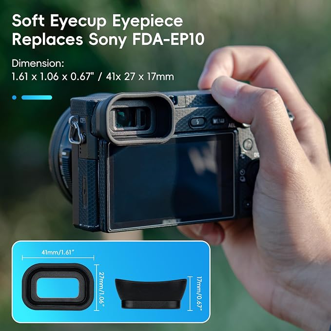 Extended Replace Sony FDA-EP10 Camera Eyecup Viewfinder for A6300 A6100 | Soft Silicon,Camera Eye Cup Eyepiece Eyeshade Protector,for Sony A6000 A6100 A6300 - Image 2