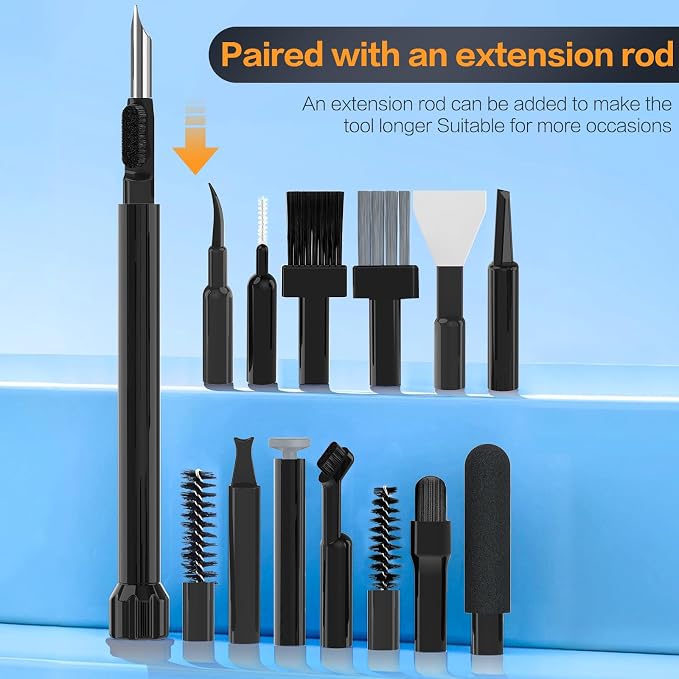 34-in-1 for iPhone Cleaning Kit, Sunoyar Airpods Cleaning Kit Multi-Functional, Laptop Cleaning Kit with Portable Storage Case for iPhone Charging Port USB C Cell Phone Android Keyboard Earbud Black - Image 6