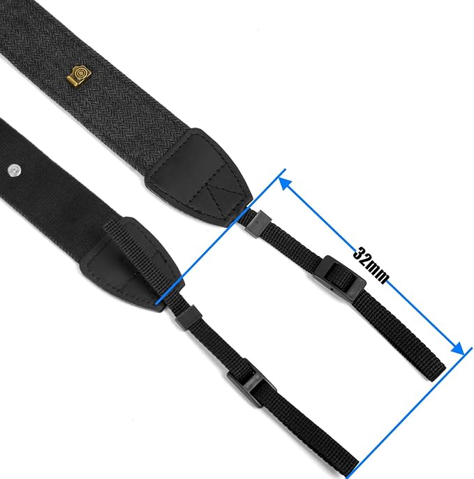 Camera Strap Canvas Black Shoulder Strap with Quick Release Buckles | Adjustable Vintage Neck Shoulder Carrying Strap for DSLR SLR Most Digital Cameras - Image 6