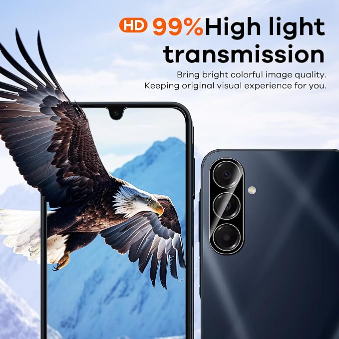 3+3 for Samsung Galaxy A15 5G Privacy Screen Protector Camera Protector | 9H Tempered Glass Cell Phone Protector Camera Lens Protector - Image 7