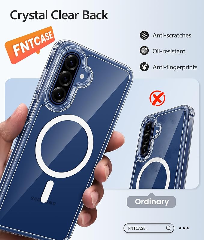 FNTCASE for Galaxy A17/A16 5G Phone Case, Fit for Magsafe, Screen Protector | Clear Anti Yellowing, 14FT Military Grade Drop Protection, Slim Shockproof Protective, for Samsung A 17 A 16 Cover - Image 5