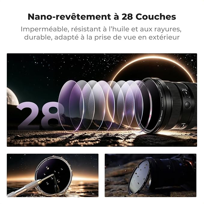 K&F CONCEPT 82mm ND100000(16.6 Stops) High Definition ND Lens Filter | Optical Glass Fixed Neutral Density Lens Filter with 28 Multi-Layer Coatings (Nano X Series) FN706 - Image 5