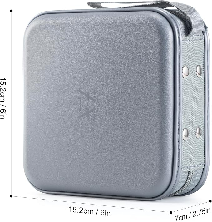 alavisxf xx CD Case, 48 Capacity Hard Plastic Zipper Disc Wallet for Car | Portable Hand Strap, Zipper Closure, Anti-Slip Scratch-Resistant Sleeves, DVD Storage Organizer, for Home Office Travel - Image 2